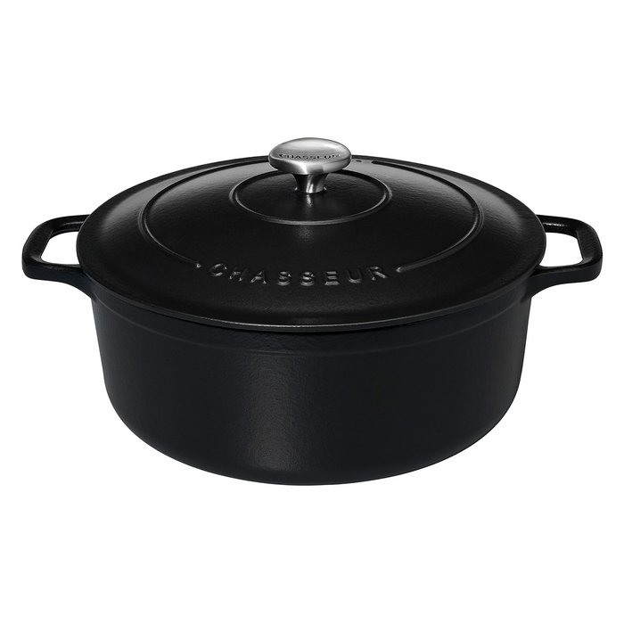 Round casserole 24cm, black, enamelled cast iron - Chasseur - 3244334724011