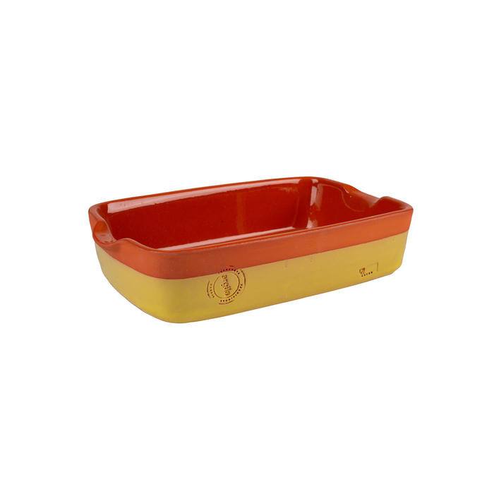 Rectangular baking dish Argila with yellow stripe 30x21cm - Servotel - 5602737098791