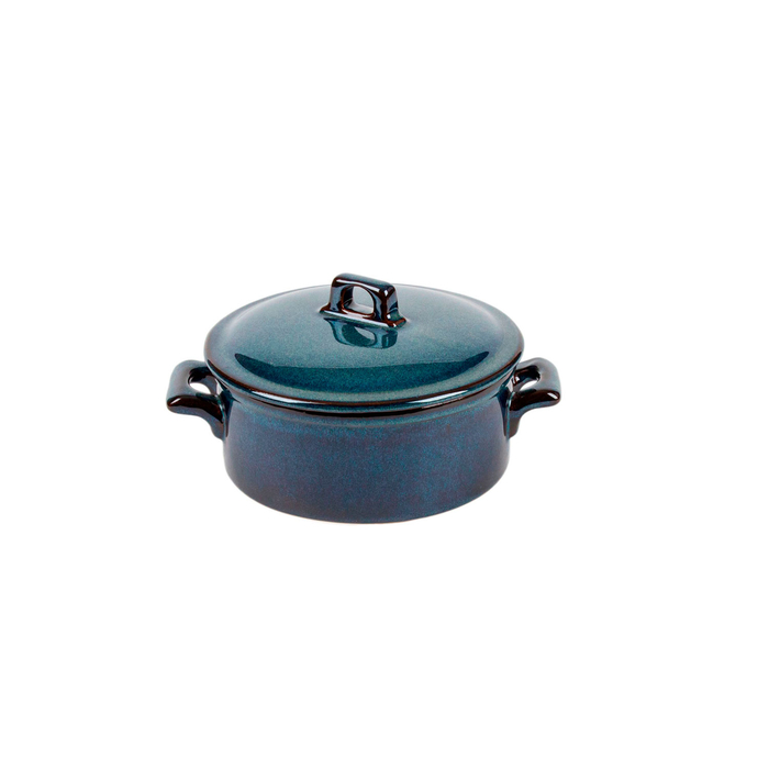 Mini Casserole 12x6cm Organic Stoneware Blue oven and microwave safe - Organic - 5604256024657