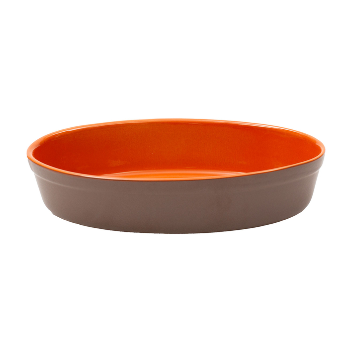 Stoneware baking dish 30x19cm oval Orange - Servotel - 5604256012715