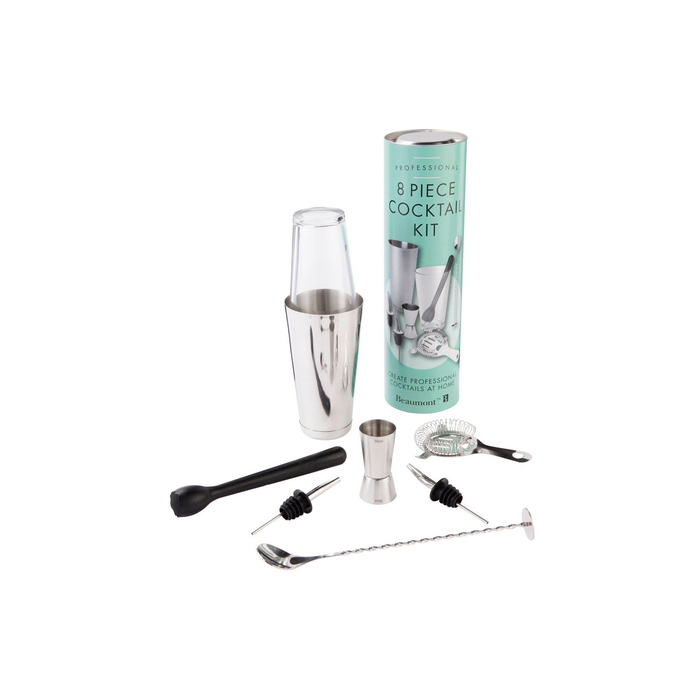 8 piece cocktail kit stainless steel - Beaumont - 5020229112730