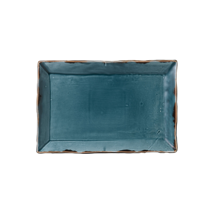 Harvest blue retangular serving plate 30x15cm - Dudson - 5602737076218