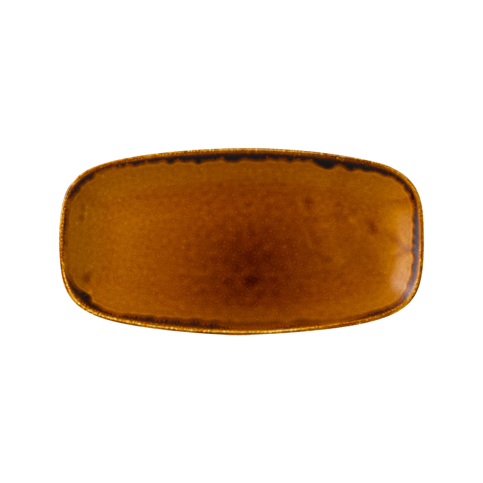 Harvest Brown oblong serving plate 30x15cm - Dudson - 5602737076348