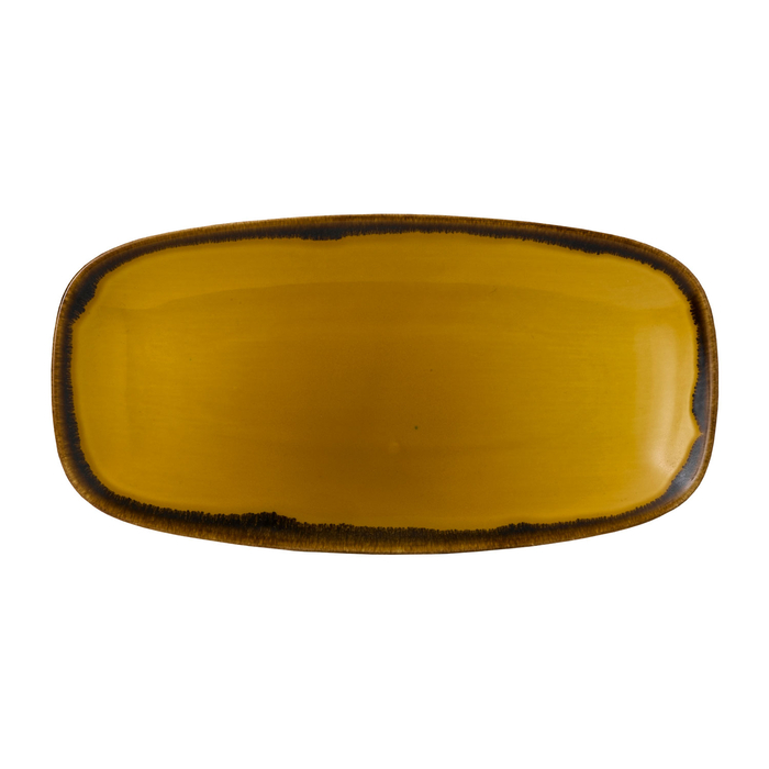 Harvest Mustard oblong serving plate 36x19cm - Dudson - 5034414452839