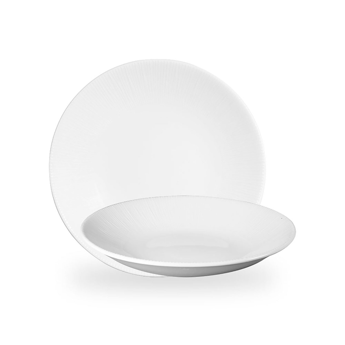 Prato Fundo 26 cm, Bamboo White, Porcelana vitrificada - Churchill - 5034414410921