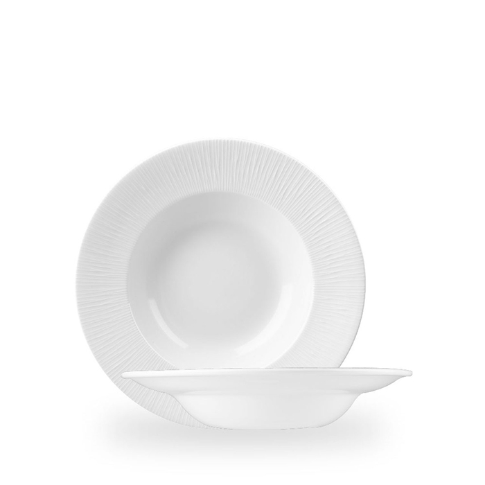 Deep Plate Bamboo White, 24 cm, Vitrified Porcelain - Churchill - 5034414363586