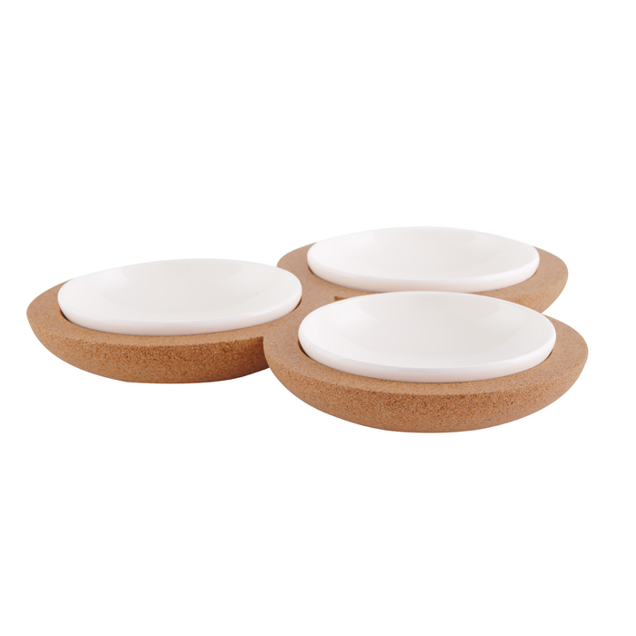 Prato de Aperitivos Alma Gémea Pérola 26cm - Amorim Cork - 5602248683011
