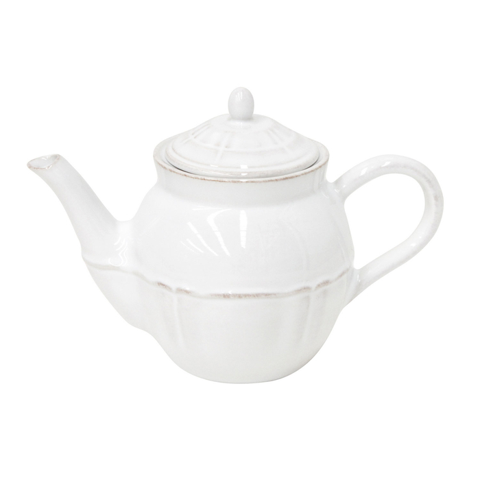Alentejo Teapot 1.35L, white stoneware with hand-painted wavy rims - Costa Nova - 5,60674E+12