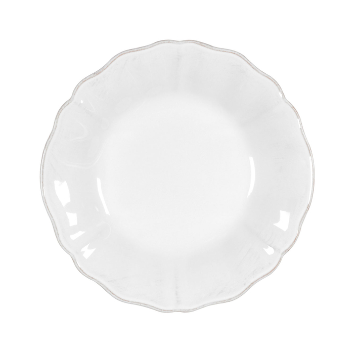 Alentejo deep plate 24.5 cm, white stoneware with hand-painted wavy rims - Costa Nova - 5606739930127