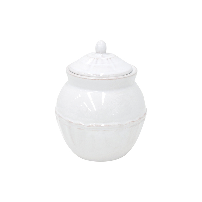 Alentejo 390ml sugar bowl, white fine stoneware, hand-painted rims, glazed finish - Costa Nova - 5606739933357