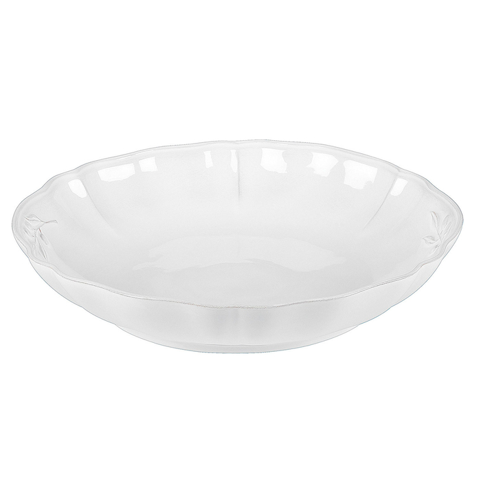 Saladeira Alentejo 34 cm, grés branco com rebordos ondulados pintados à mão - Costa Nova - 5606739911089
