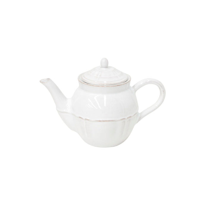 Alentejo Teapot 500ml, white stoneware with hand-painted wavy rims - Costa Nova - 5606739933319