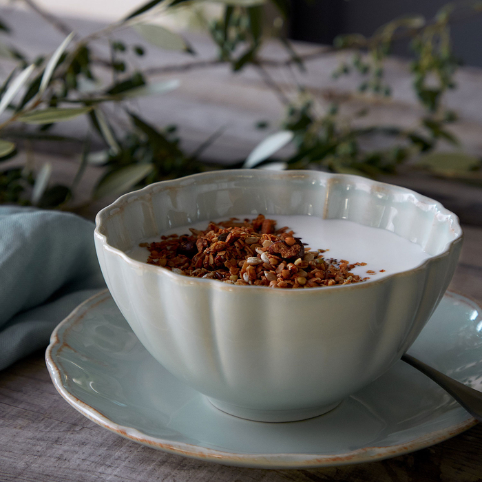 Alentejo soup/cereal bowl 16.2 cm, turquoise stoneware with hand-painted wavy rims - Costa Nova - 5606739919221