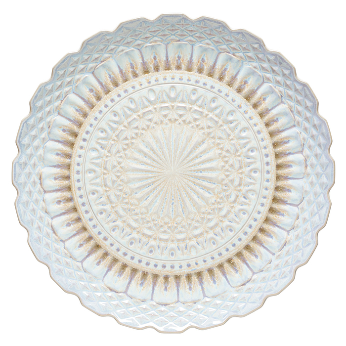 Cristal Round Platter 39 cm, fine stoneware with handcrafted crystal-inspired finish - Costa Nova - 5606739950972