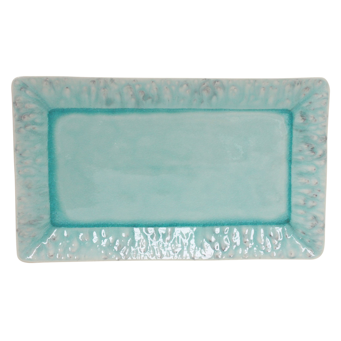 Madeira rectangular platter 40 x 24cm, blue stoneware with handcrafted crackled finish - Costa Nova - 5606739933166