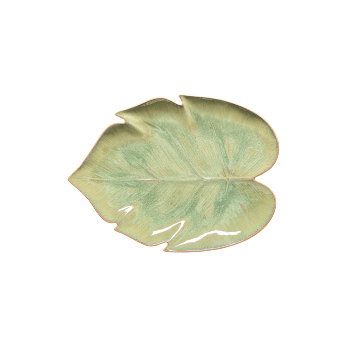 Travessa folha monstera Marrakesh 26,6 x 19,7 cm Eucalyptus Green - Costa Nova - 5606739971953