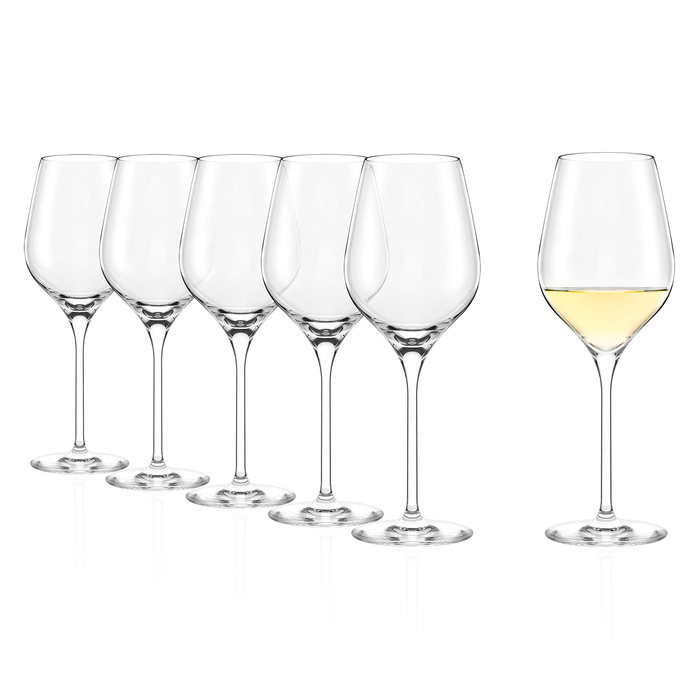 6 Exquisit Royal White Wine Goblets 350ml, Premium Crystal, Classic and sophisticate design - Stölzle Lausitz - 5602737107493