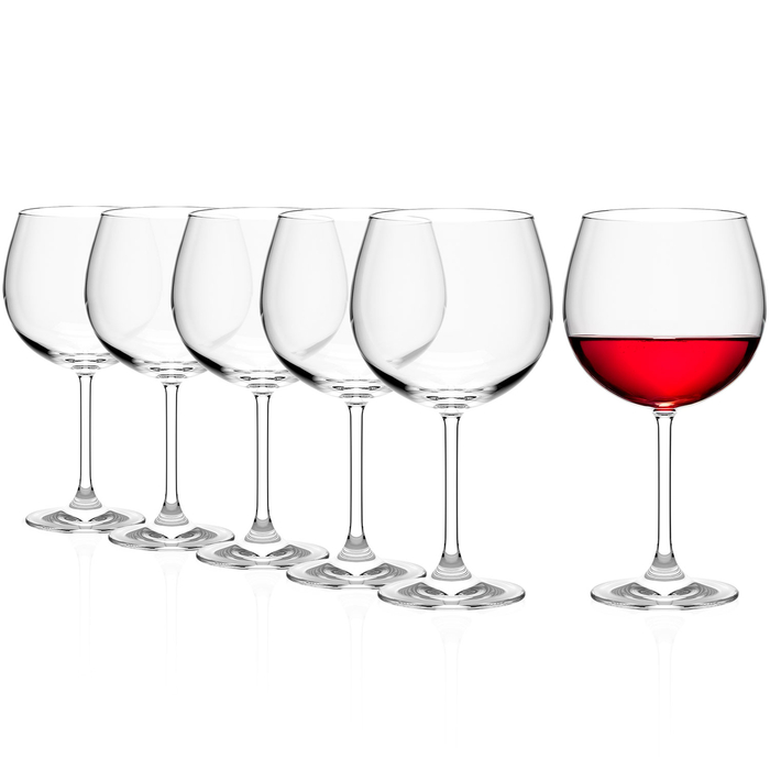6 Burgundy Weinland Wine Glasses 650ml - Stölzle Lausitz - 5602737107981