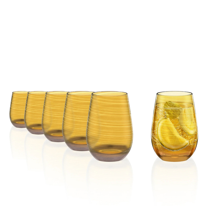 6 Copos Twister âmbar 470 ml - Stölzle Lausitz - 5602737108810