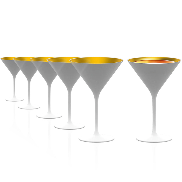 6 Taças de Cocktail Elements Branco/Dourado 240 ml - Stölzle Lausitz - 5602737108865