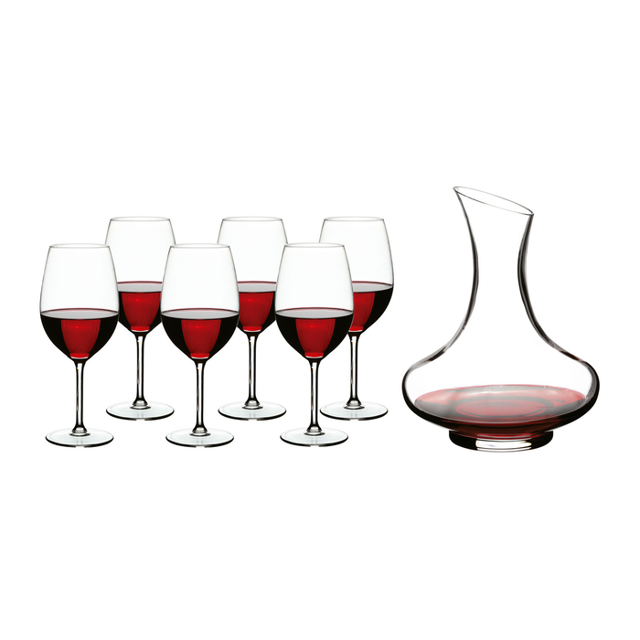 Decanter 1,5L + 6 copos vinho tinto 540ml - Be My Guest - 5602737011974