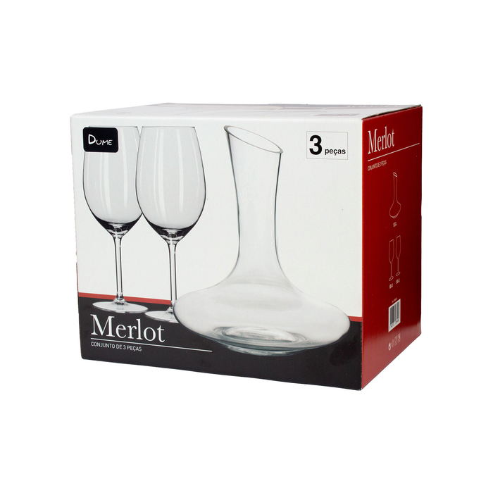 Wine decanter 1,5L + 2 red wine glass 540ml - Be My Guest - 5602737036496