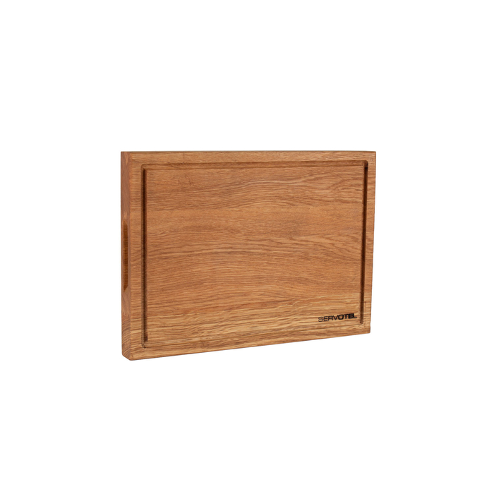 Tábua de cozinha madeira carvalho com sulco 31x19x3,5cm - Servotel - 5602737093659