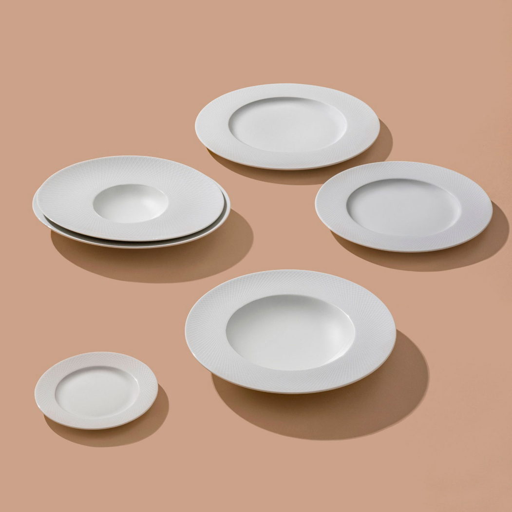 Prato Oval Graphique 32x27cm, Porcelana Branca - Degrenne - 3057192454576
