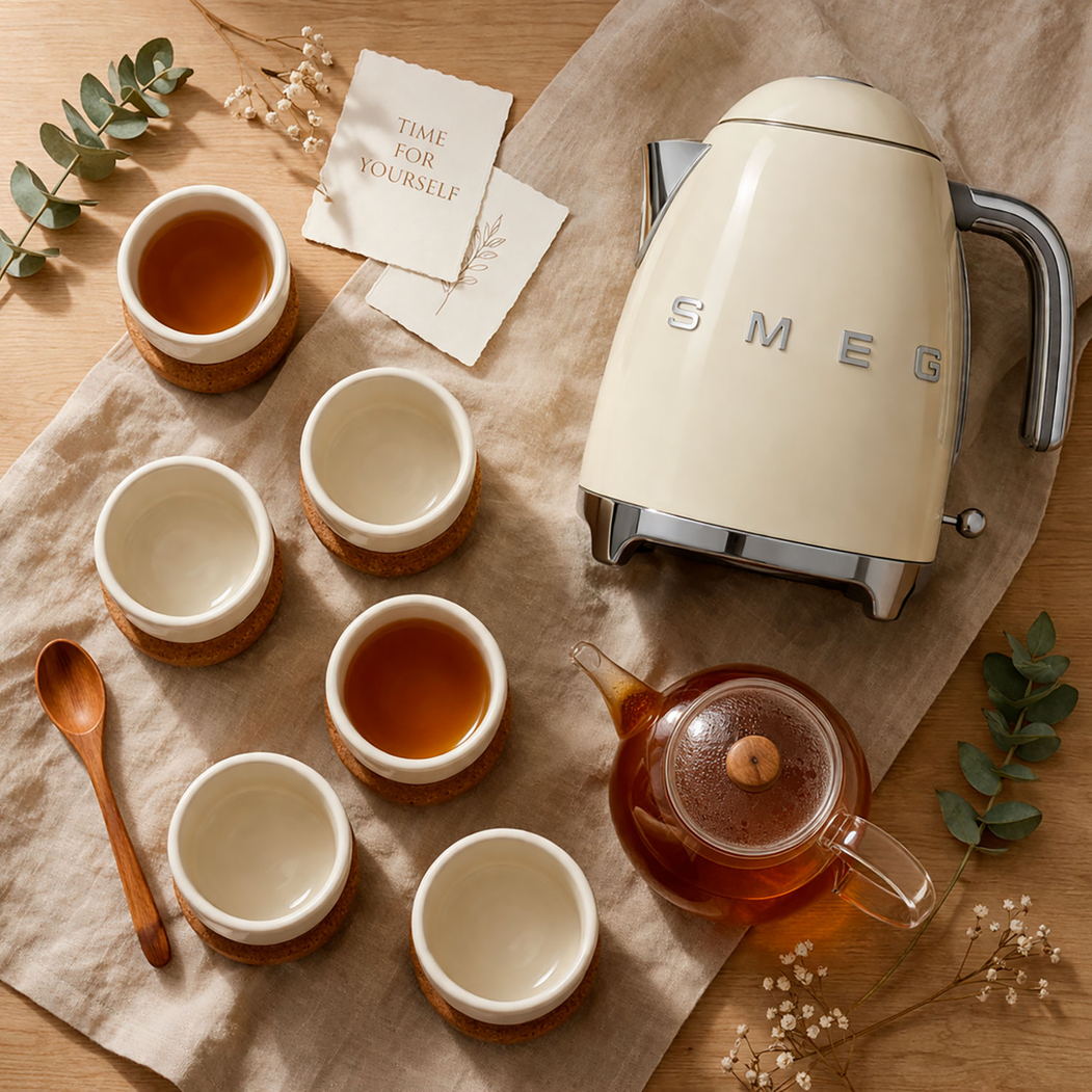 Pearl Tea Ritual Set Alma Gémea and SMEG Cream - SMEG Portugal | Exclusive Design Kitchen Packs - 5602737110486