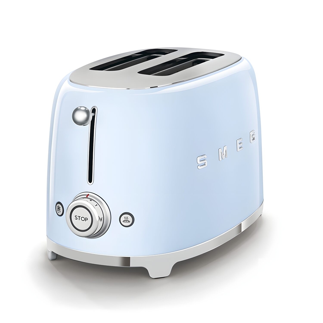 Smeg 2 Slice Toaster Stainless Steel 950 W Pastel Blue 50's Style - SMEG Portugal | Exclusive Design Kitchen Packs - 8017709189099