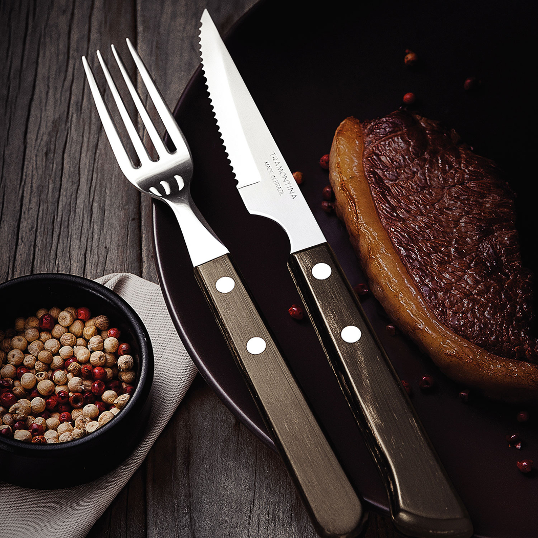 Tramontina Churrasco 8 Piece BBQ Cutlery Set in Wooden Box - Tramontina - 7891112246362