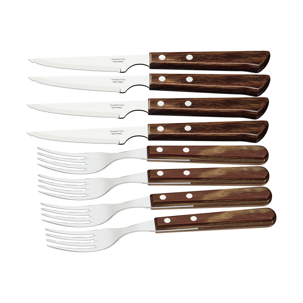 Tramontina Churrasco 8 Piece BBQ Cutlery Set in Wooden Box - Tramontina - 7891112246362