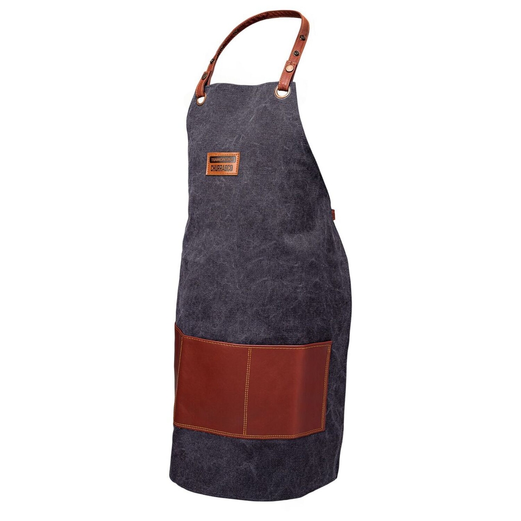Tramontina Churrasco Black Avental em Jeans e Couro Sintético Preto - Tramontina - 7891112309517