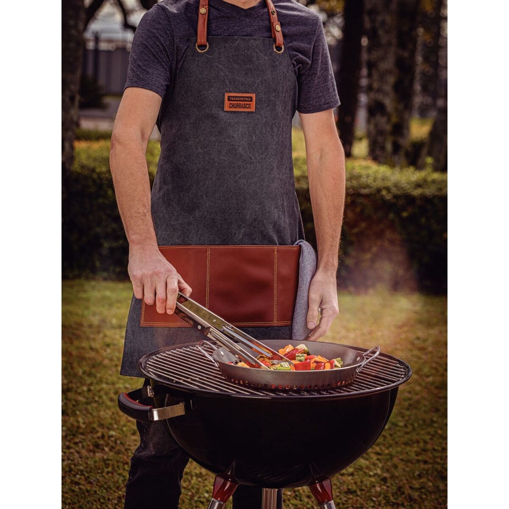 Tramontina Churrasco Black Avental em Jeans e Couro Sintético Preto - Tramontina - 7891112309517