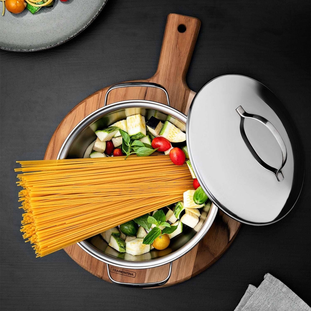 Tramontina Round Teak Wood Chopping Board 30 cm with Handle - Tramontina - 7,8964E+12