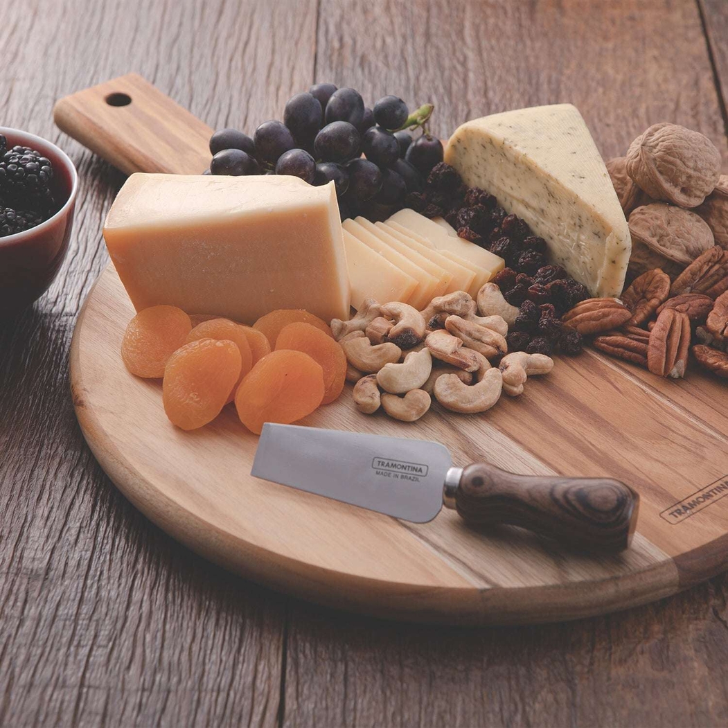 Tramontina Round Teak Wood Chopping Board 30 cm with Handle - Tramontina - 7,8964E+12