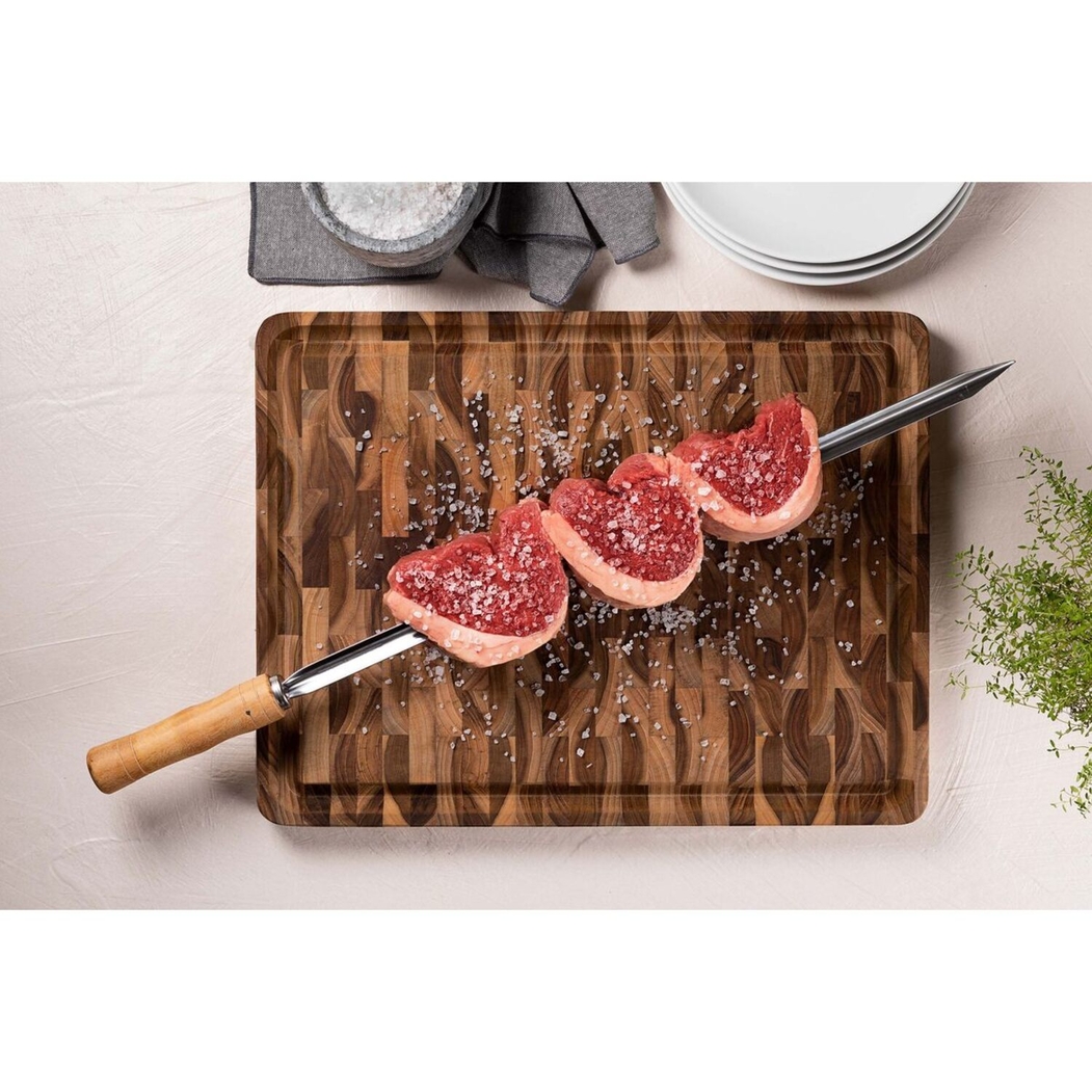 Tramontina Churrasco Tábua para Churrasco Retangular 45 x 35 cm Madeira Teca - Tramontina - 7896403792849