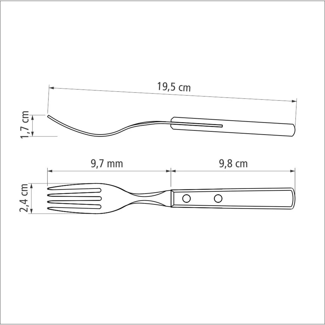 Tramontina Churrasco 6 Piece Steak Fork Set Polywood Brown - Tramontina - 7891112189980