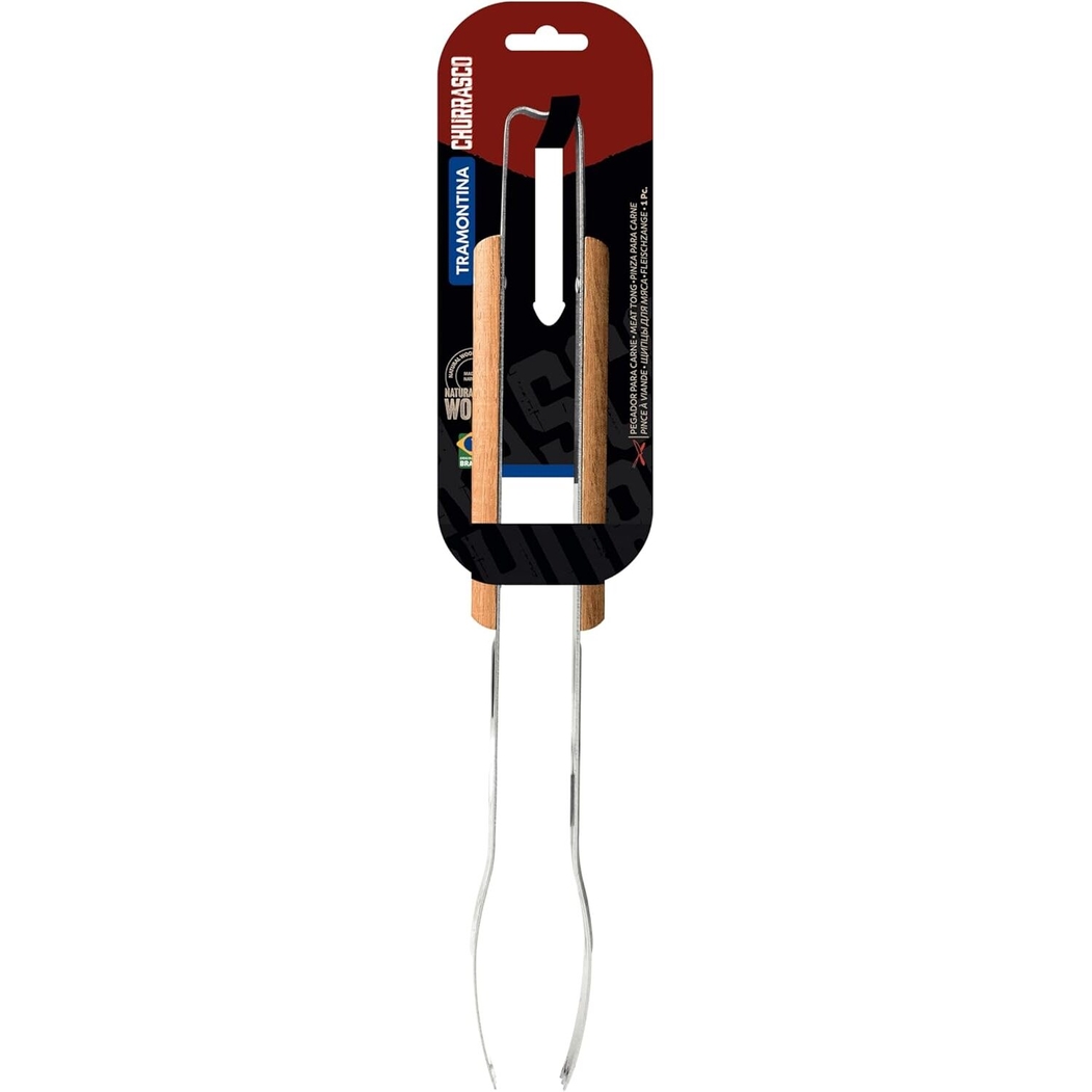 Tramontina Churrasco Meat Tongs 37 cm Natural Wood - Tramontina - 7891112111851