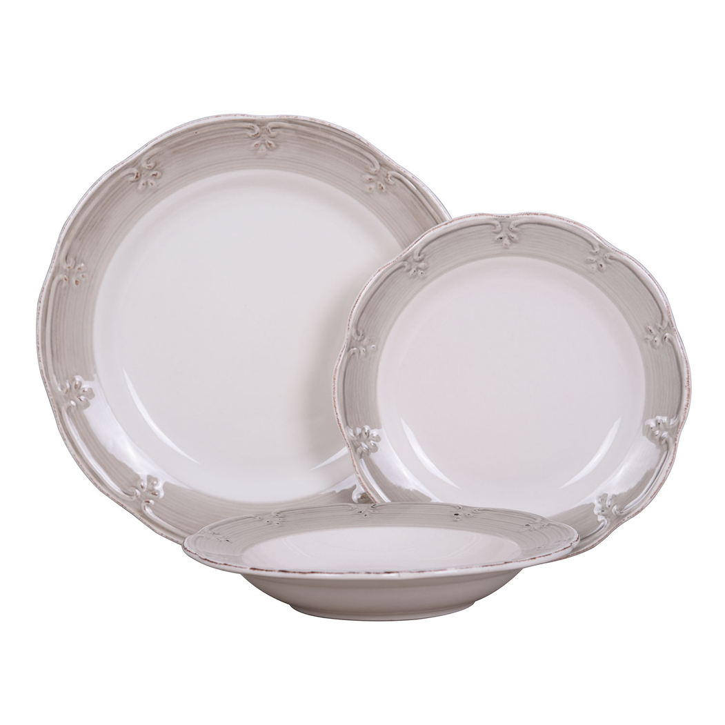 Serviço 18 peças de mesa branco e bege em faiança - Be My Guest - 5602737057637