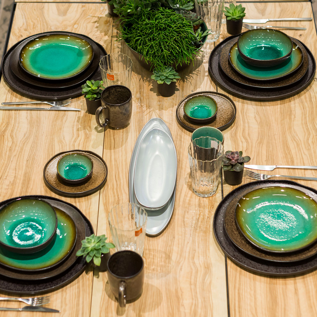 Green and amber textured Amazonia bowl 17x5.5 cm - Vista Alegre - 5605414018259