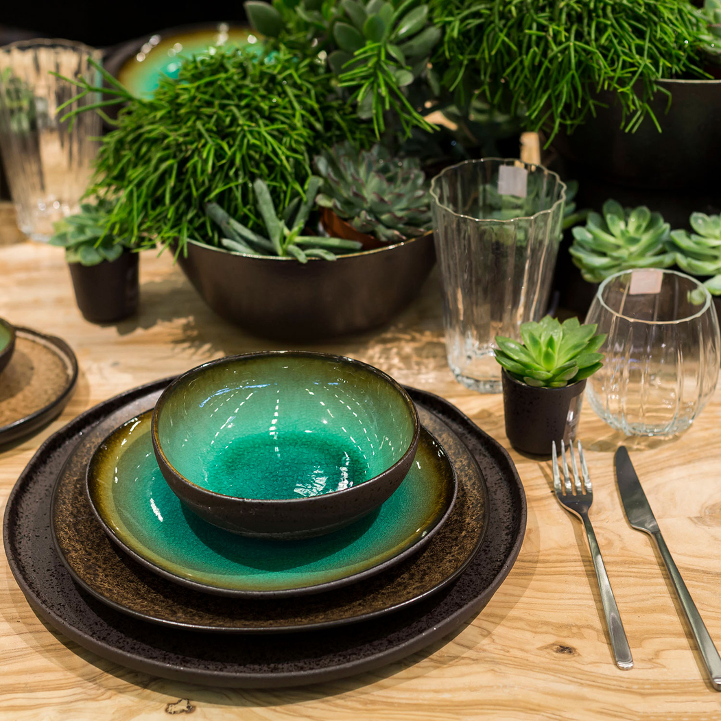 Green and amber textured Amazonia bowl 10x3,5cm - Vista Alegre - 5605414018303