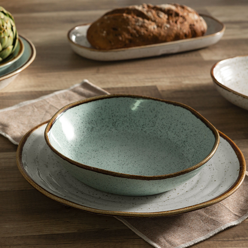 Travessa Oval Rustic Blend Turquoi, 35 cm, Grés - Vista Alegre - 5604782033017