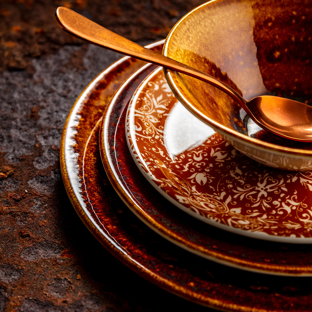 Prato Fundo Vesuvius Amber 25cm, Porcelana vitrificada - Steelite - 5018461612965