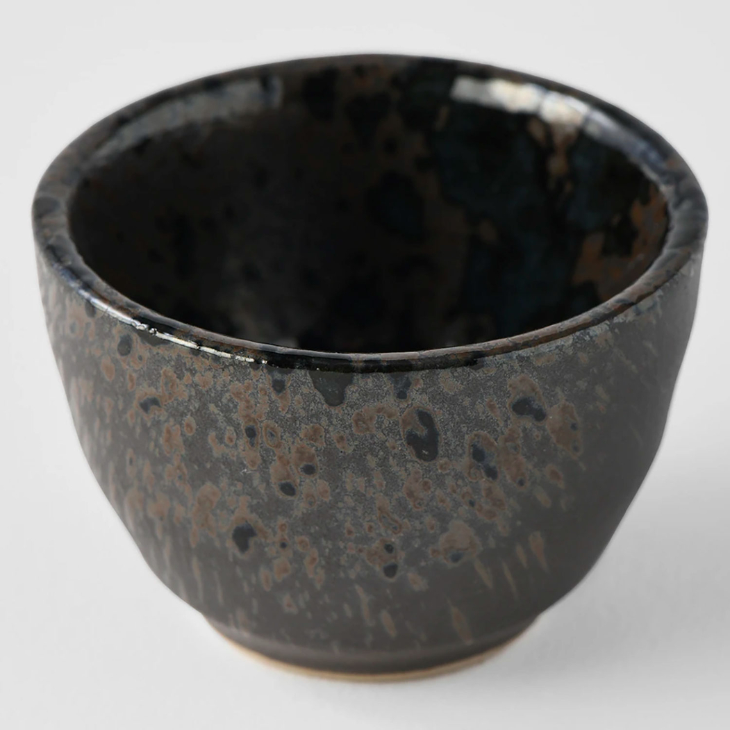 Sake cup 20 ml, handmade in Japan from black ceramic - MIJ - 8594197821989