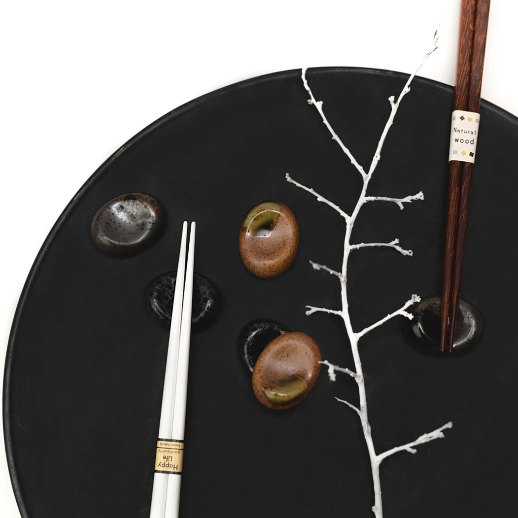 Black 4,5 cm Japanese ceramic chopstick holder - MIJ - 8594197822184