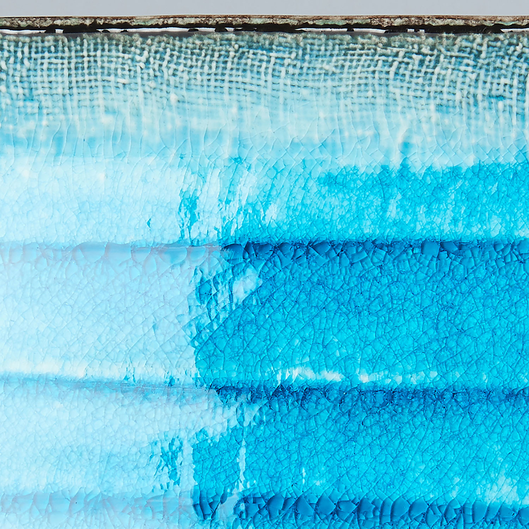 Sky blue platter, 21x13cm, Minoyaki Porcelain - MIJ - 8,5942E+12