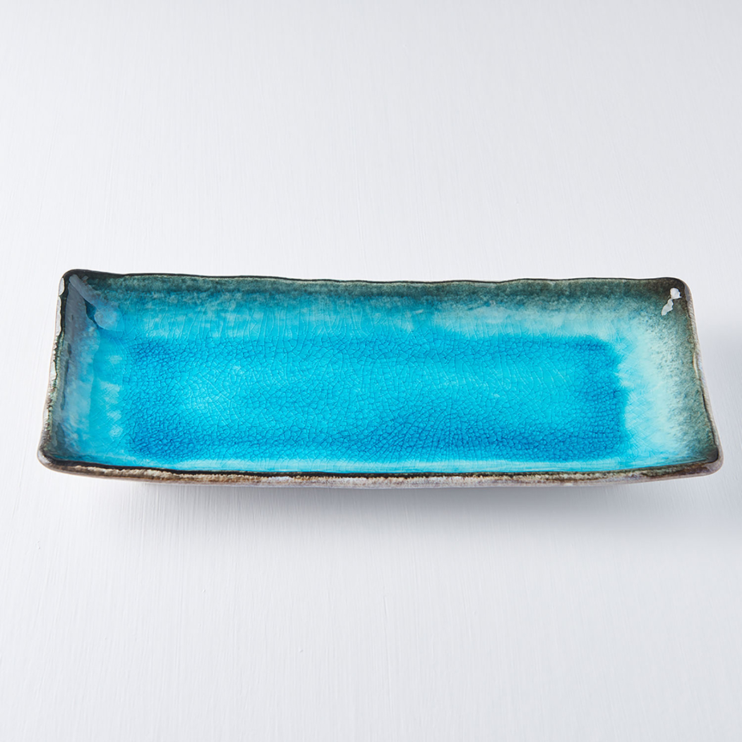 Sky blue platter, 28,5x12cm, Minoyaki Porcelain - MIJ - 8594197820593