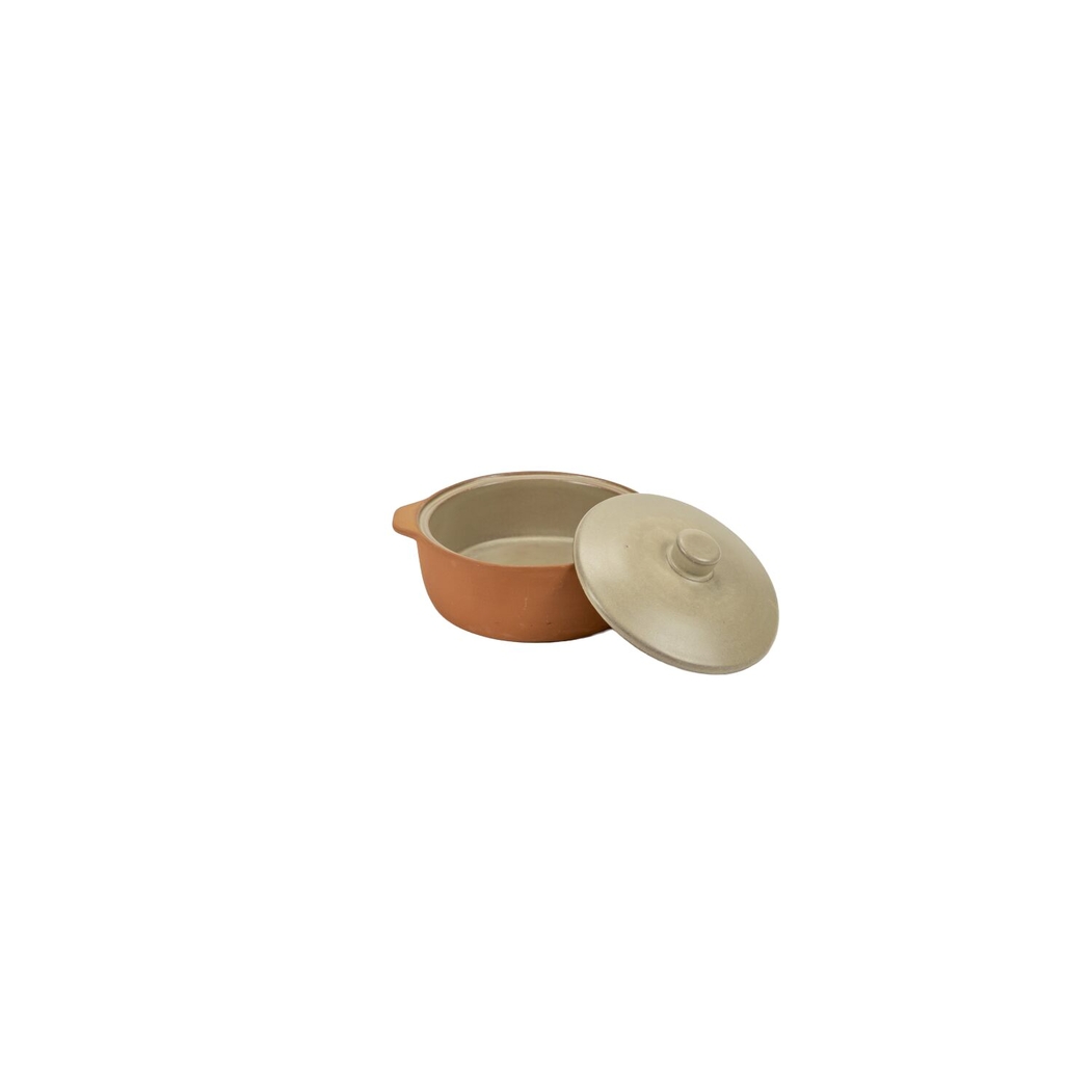 Maria Terracota Terra Cream Mini Casserole 15 cm with Lid - Maria Portugal Terracota - 5600785603318