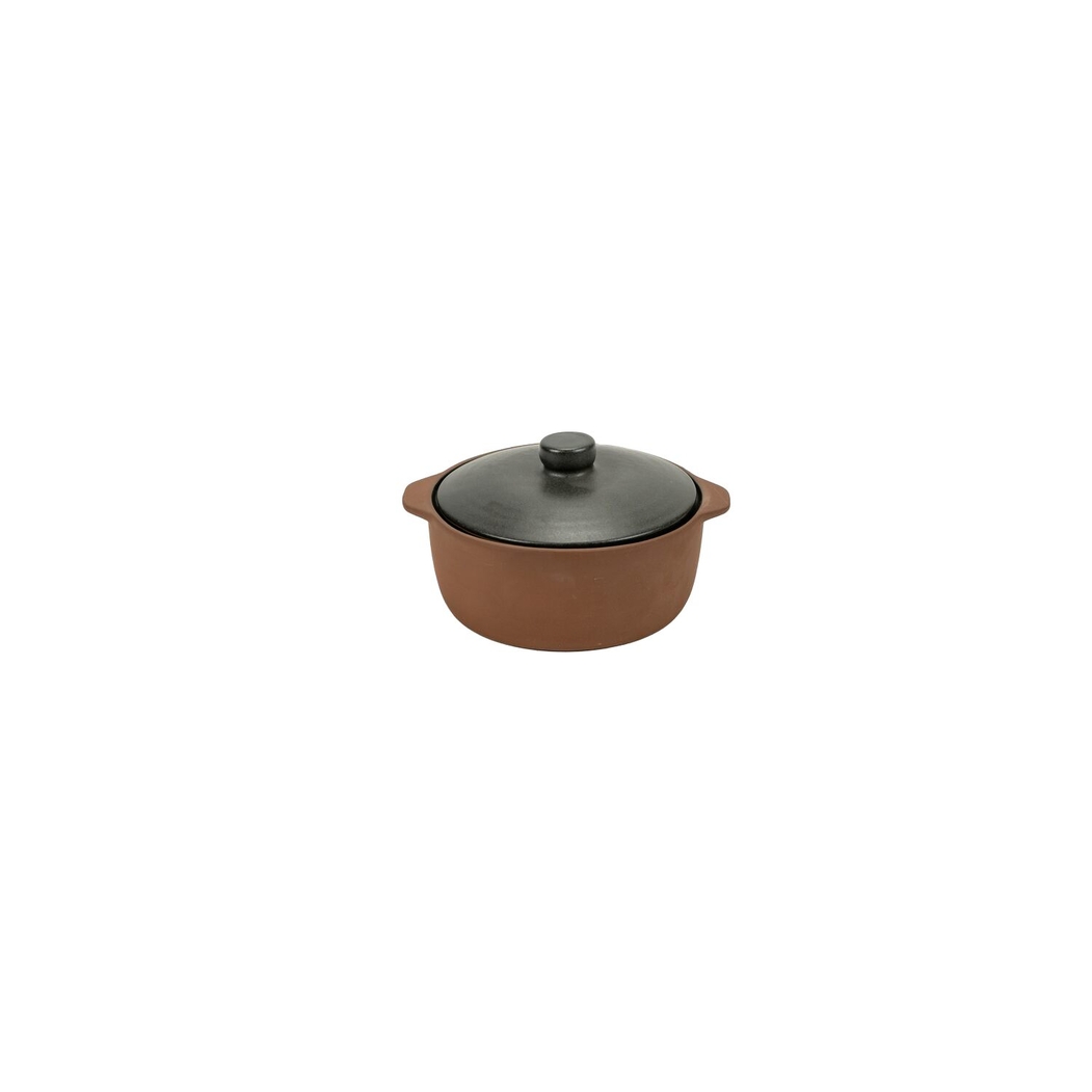 Maria Terracota Terra Grey Small Casserole 16 cm with Lid - Maria Portugal Terracota - 5600851020476